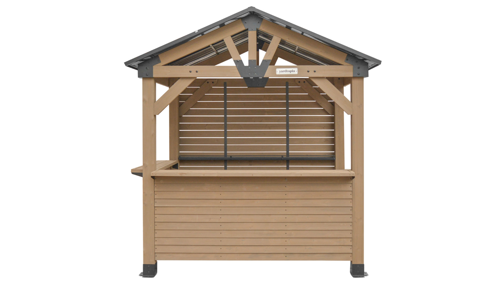 Yardtopia Oslo Timber and Steel Outdoor Gable Roof Gazebo Set - 2.4 x 1.8metre