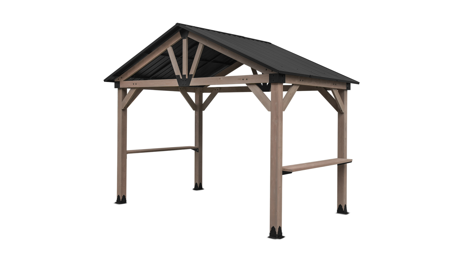 Yardtopia Oslo BBQ/Grill Timber and Steel Gable Roof Gazebo - 3.6 x 2.4metre