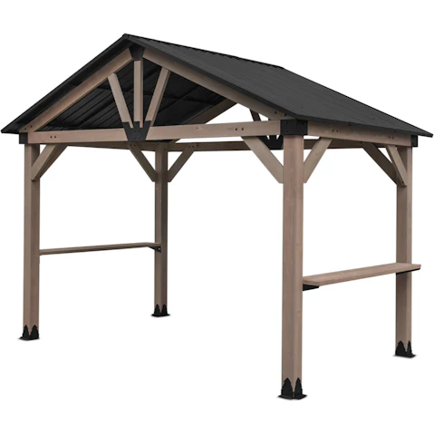 Yardtopia Oslo BBQ/Grill Timber and Steel Gable Roof Gazebo - 3.6 x 2.4metre