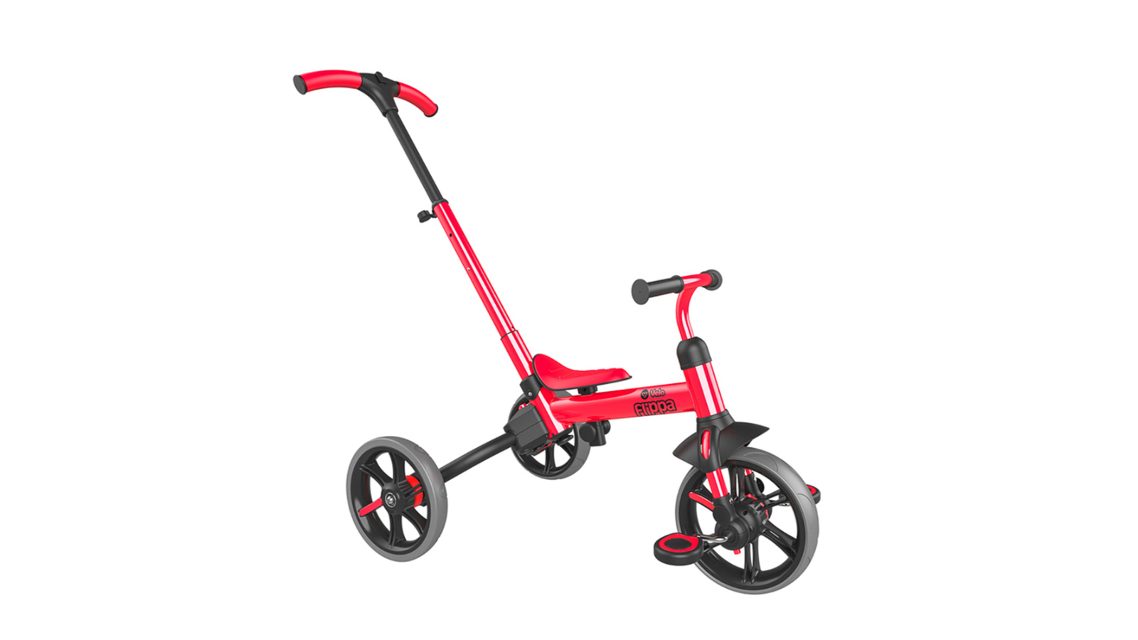 Yvolution 2year+ YVelo Flippa Trike 4-in-1 Push Balance Bike Kids Ride-On Toy - Red