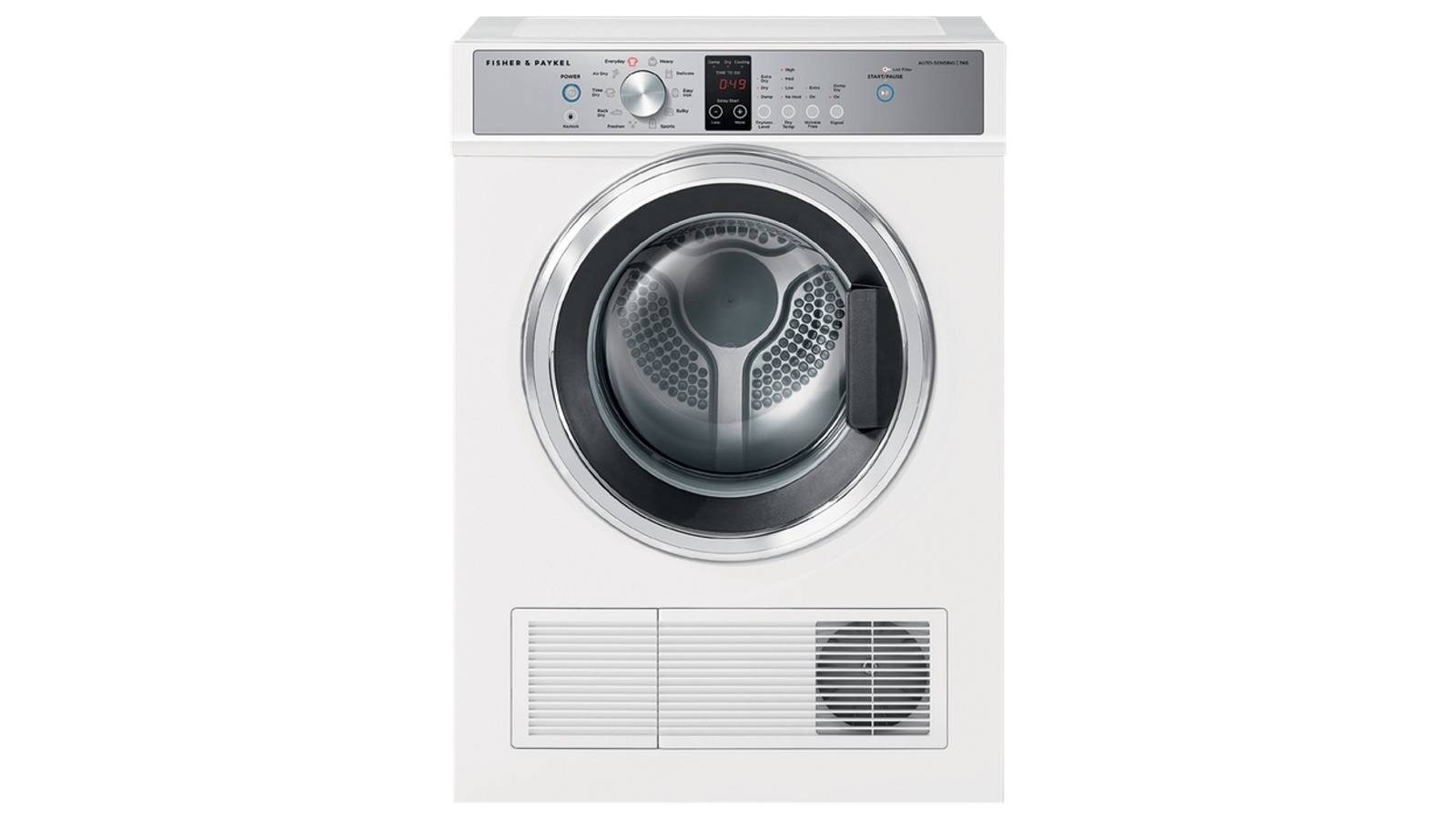 Fisher & Paykel 7kg Series 7 Vented Dryer Auto Sensing Full Reverse Tumbling - White
