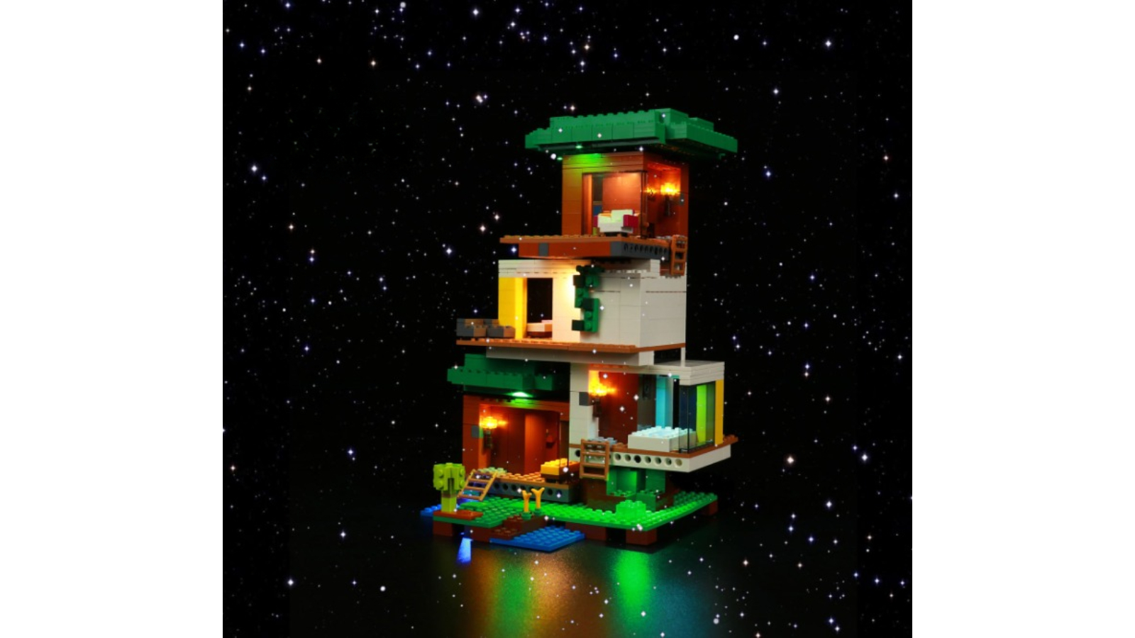 Brick Shine Light Kit for Lego The Modern Treehouse 21174 Remote Version