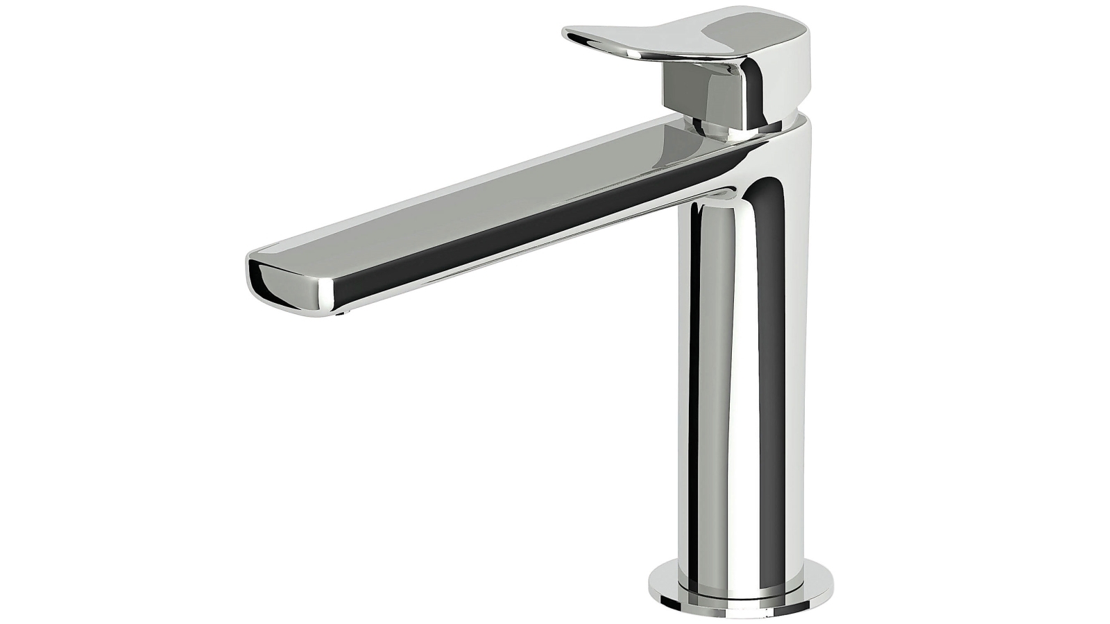 Zucchetti Brim Basin Mixer with Extended Spout - Chrome