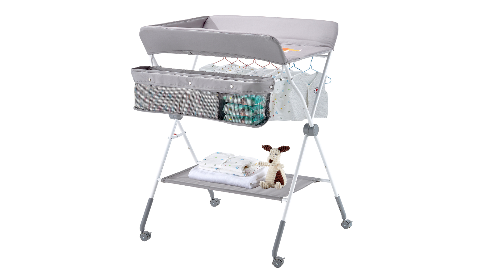 Vevor Foldable Baby Changing Diaper Station - Light Gray