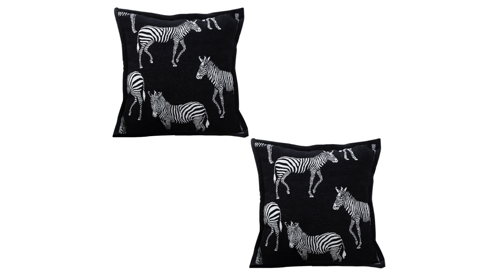 Soga 2 Piece 50cm Black Light Luxury Zebra Square Throw Pillow Cushion