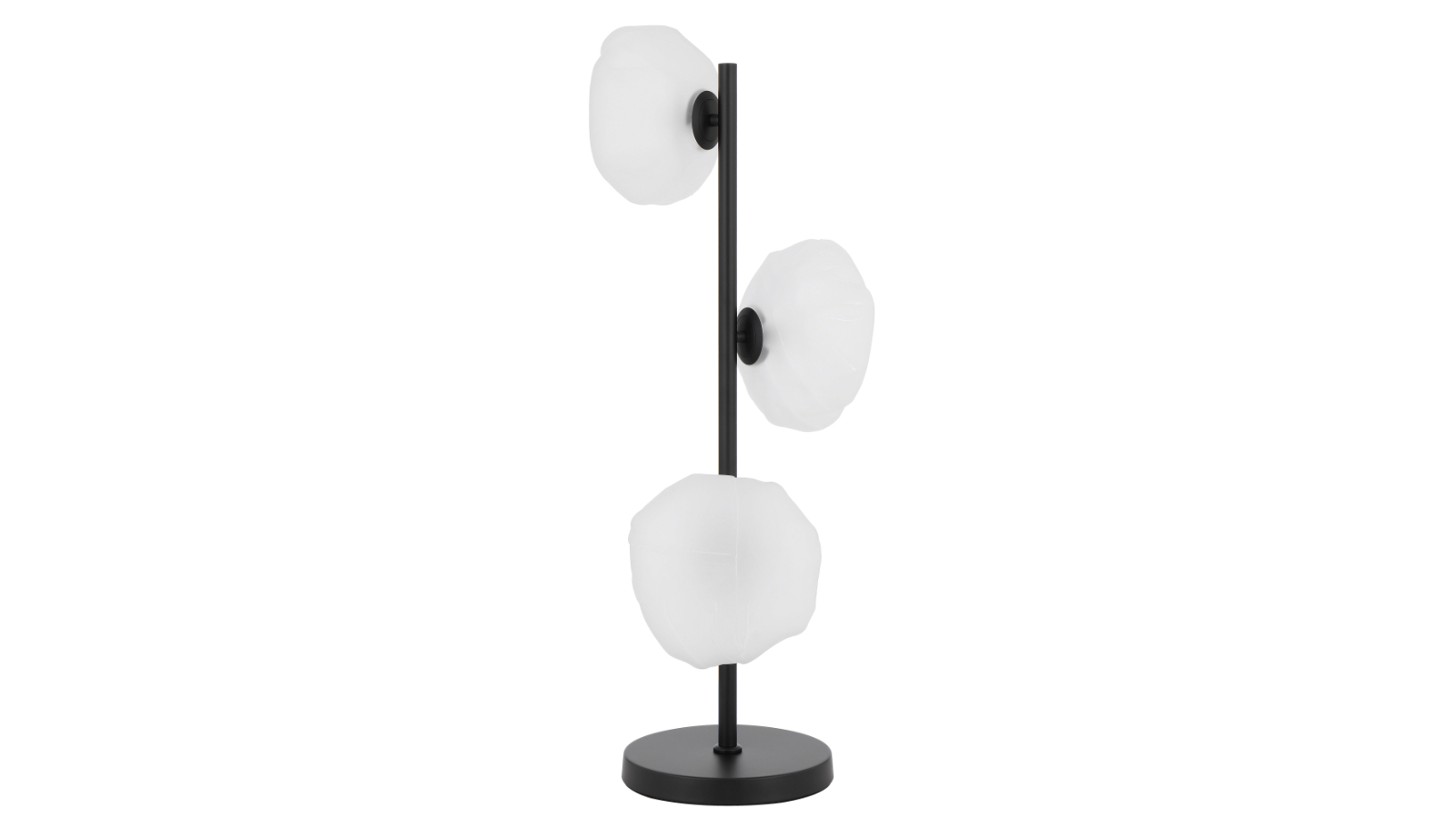 Pretty & Practical Calais Table Lamp with Frosted Glass for Sleek Modern Interior Styling - Black