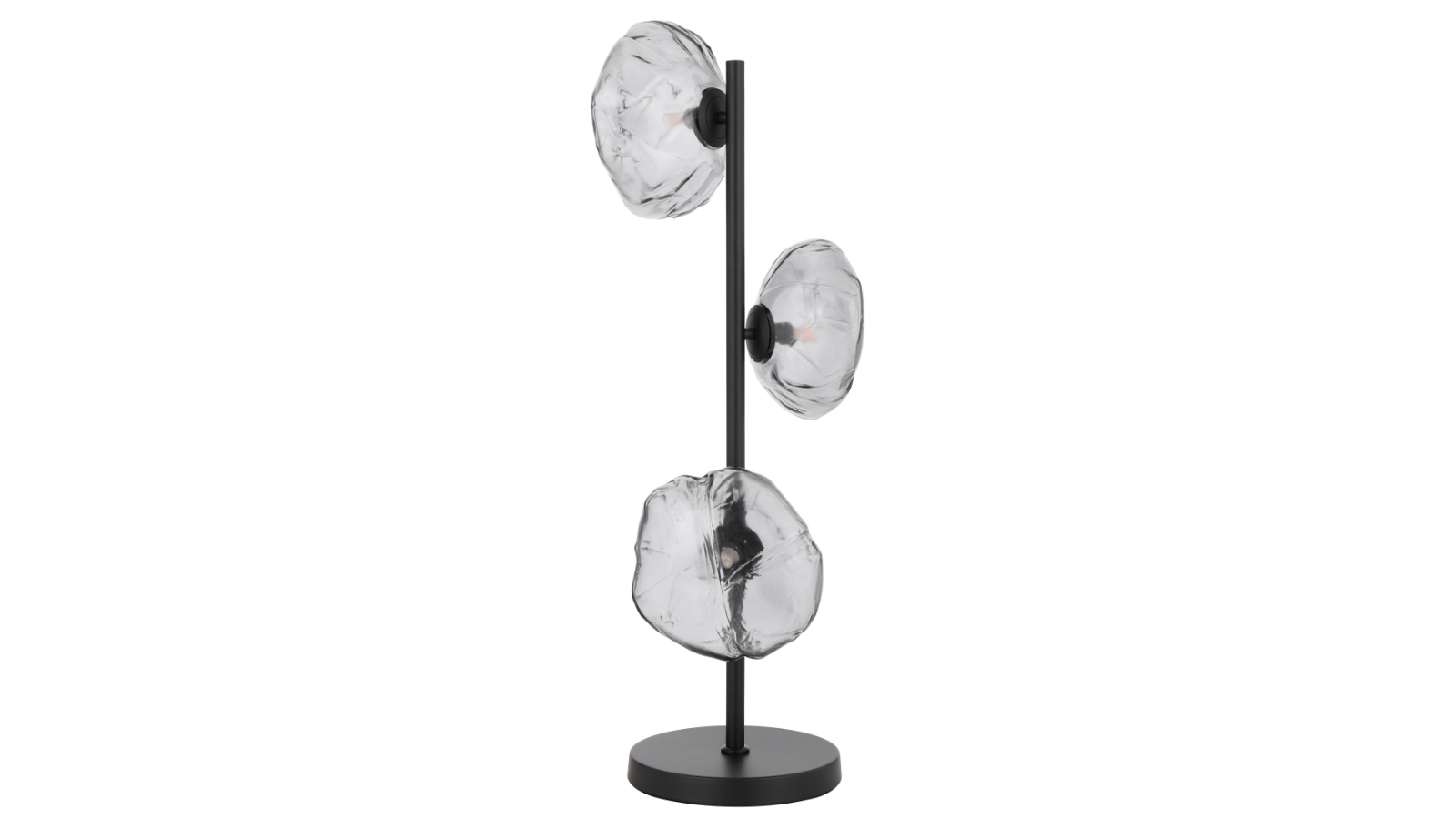 Pretty & Practical Tours Table Lamp with Smoke Glass for Sophisticated Modern Living Room - Black