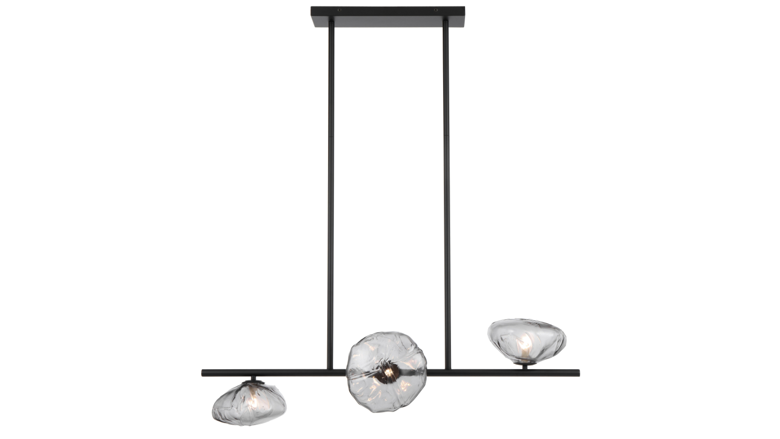 Pretty & Practical Antibes Pendant with Smoke Glass - Black