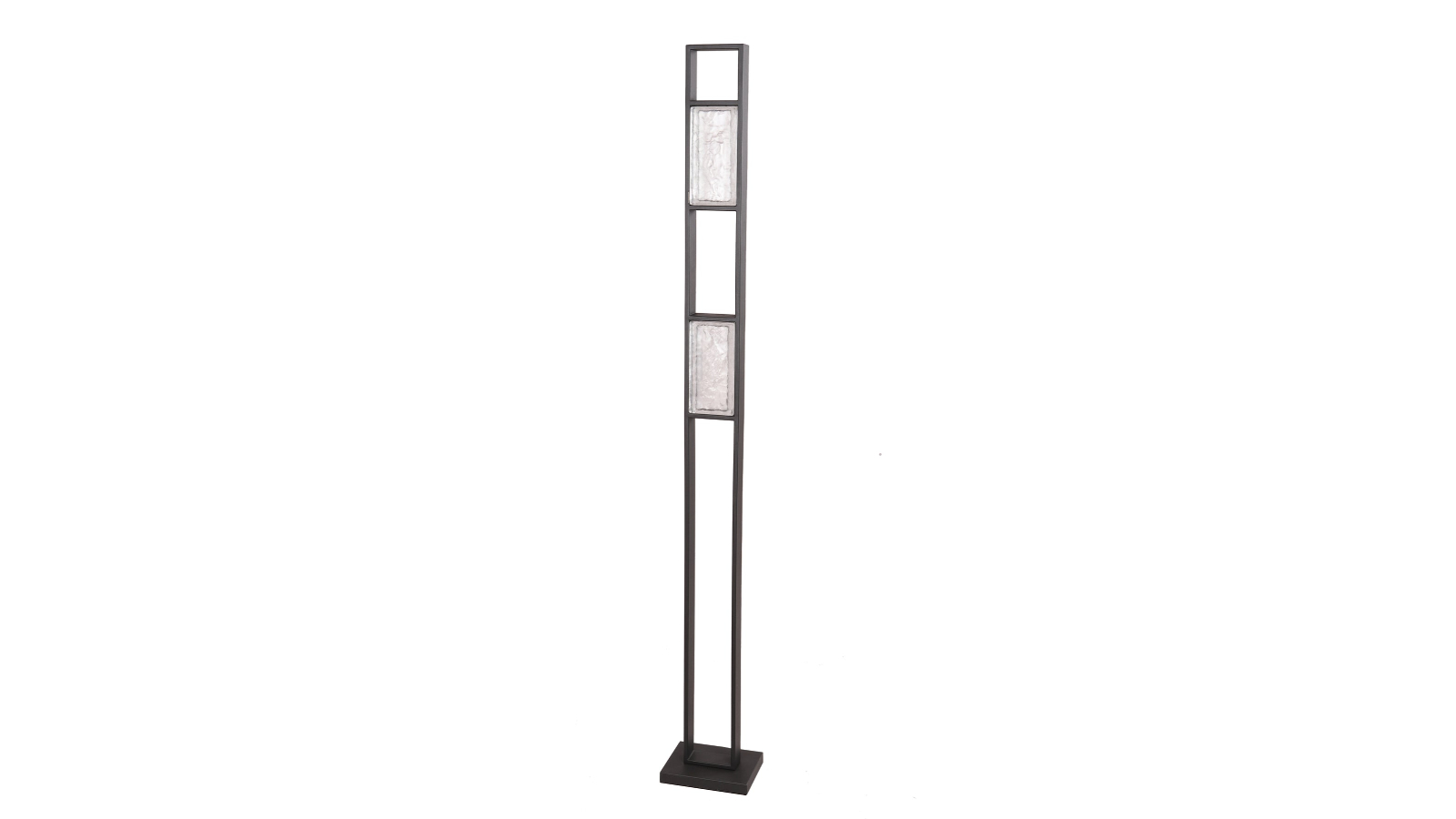 CLA Lighting Zeigel Rectangular Ice Glass LED Floor Lamp - Satin Black