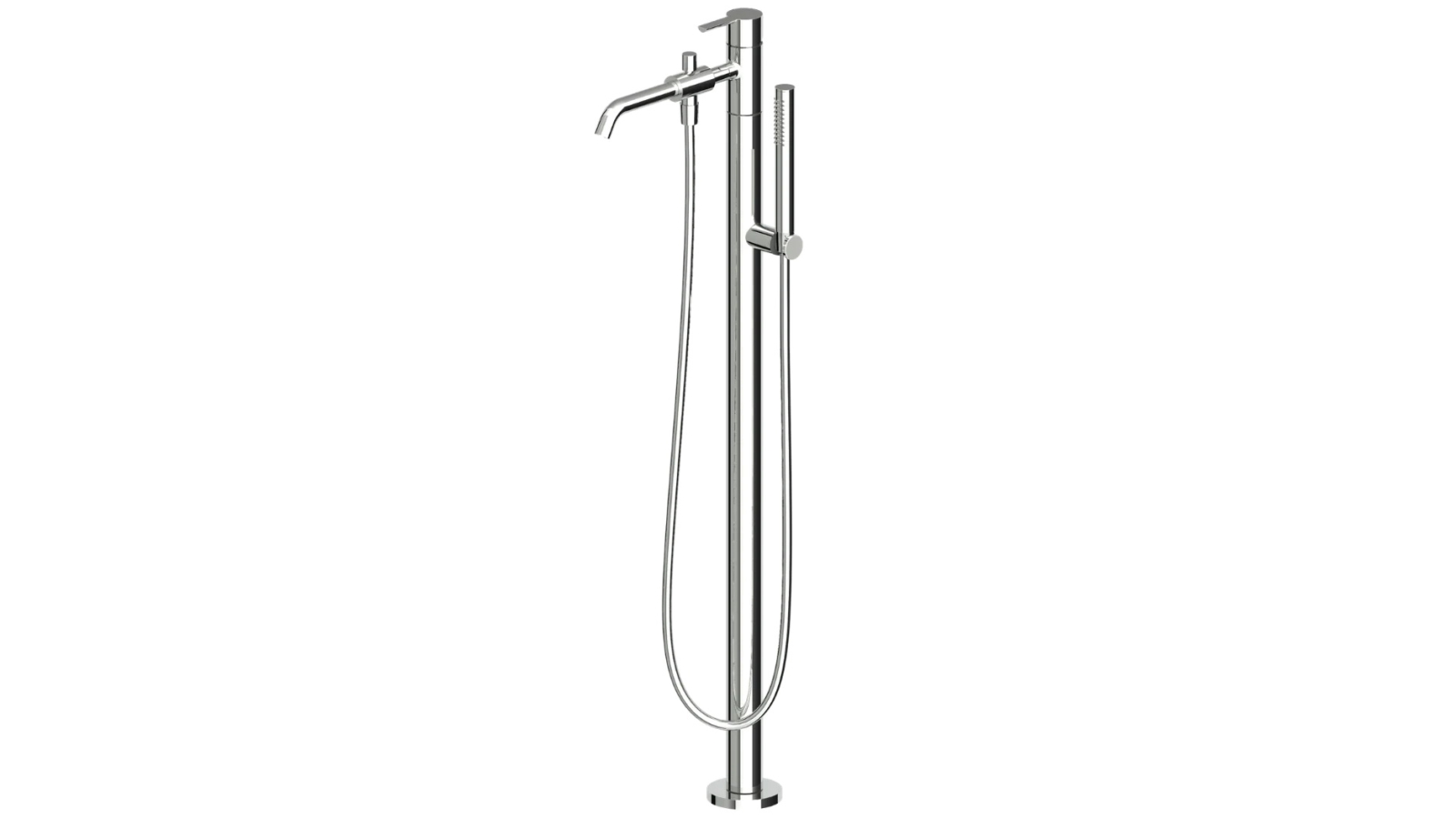 Zucchetti Gill Freestanding Bath Mixer with Handshower - Chrome