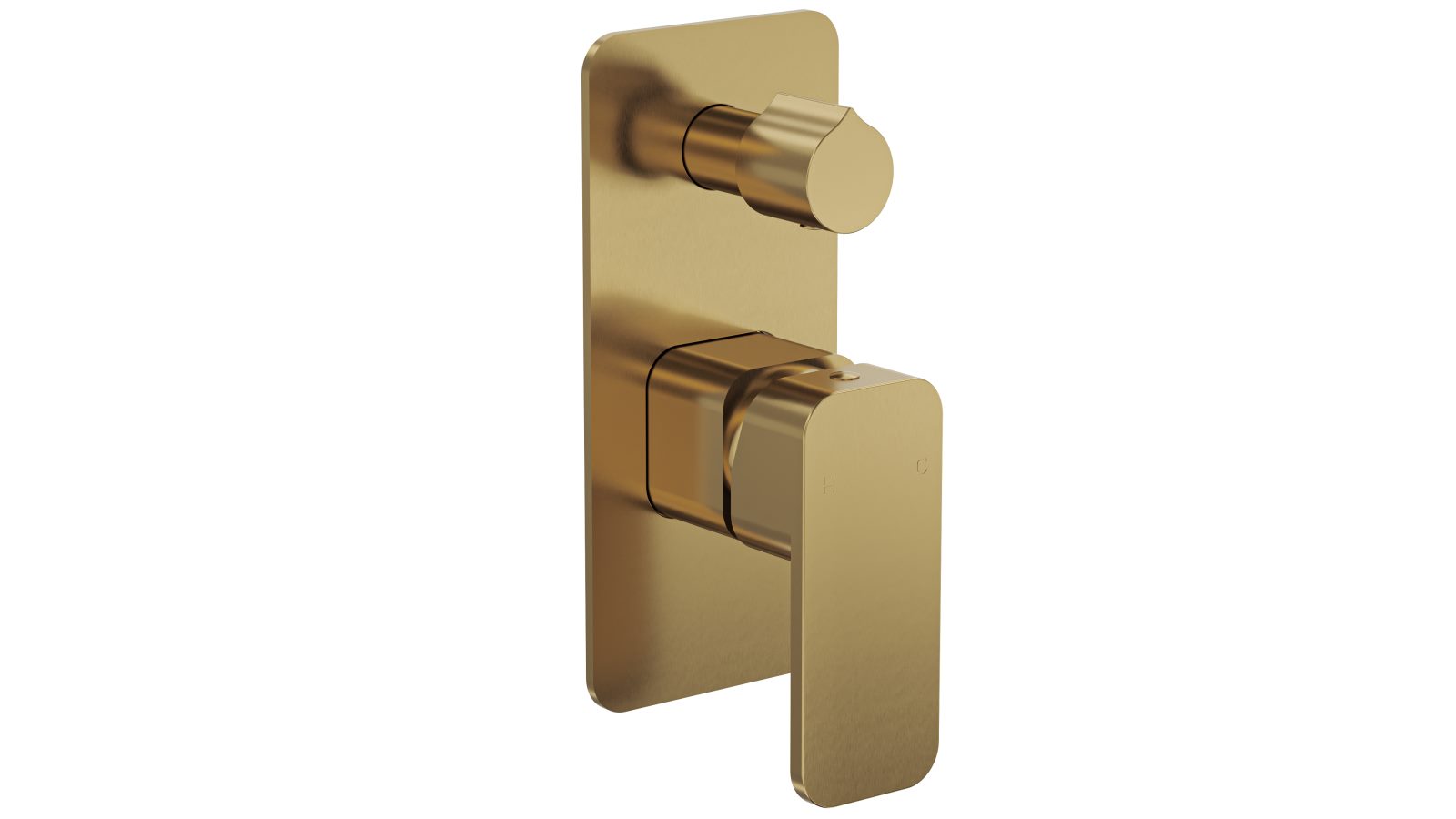 Linsol Zia Wall Mixer with Divertor - Brushed Brass