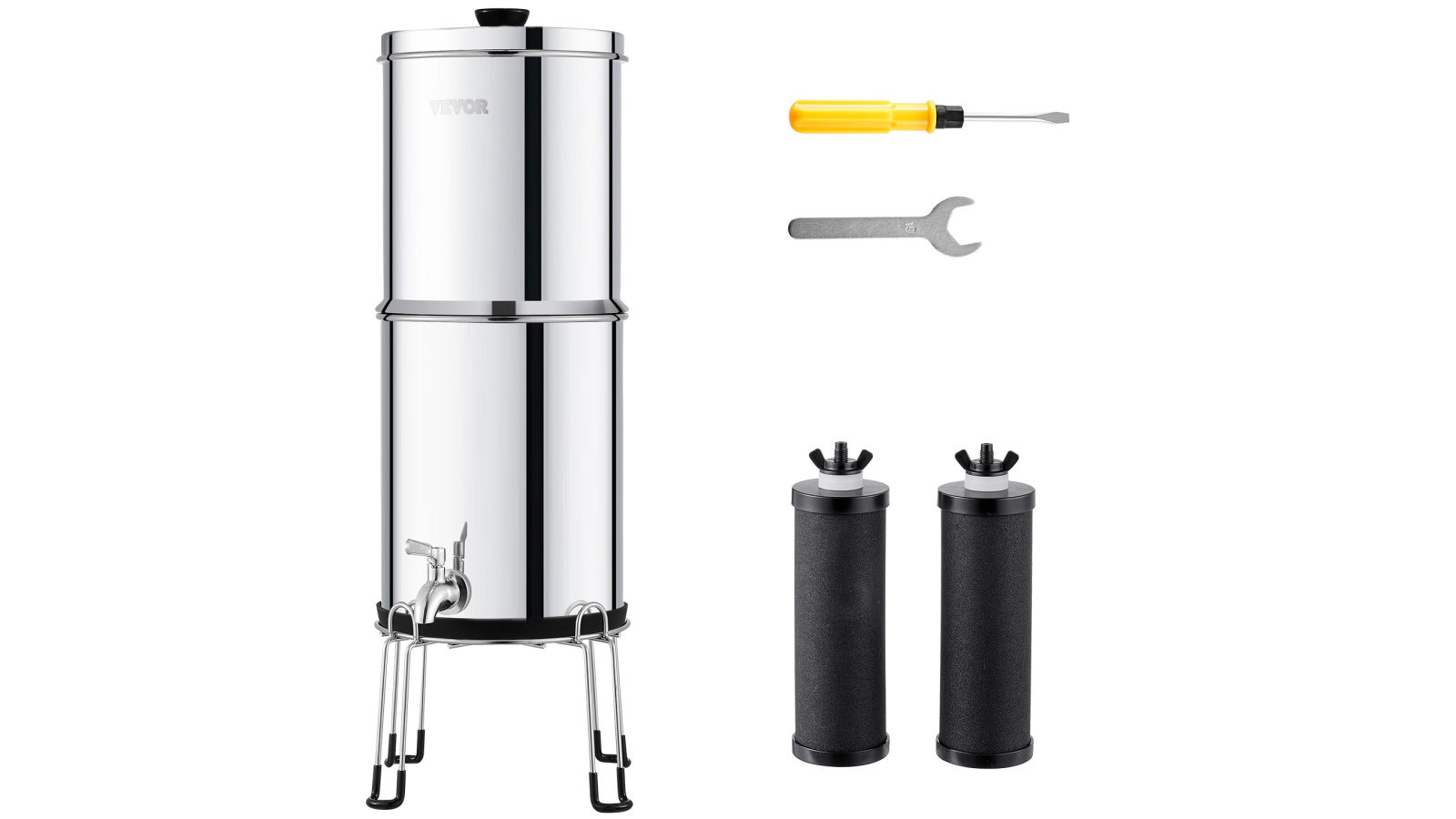 Vevor 2.25G Gravity-fed Countertop System Water Filter with Activated Carbon and Ultrafiltration Membrane