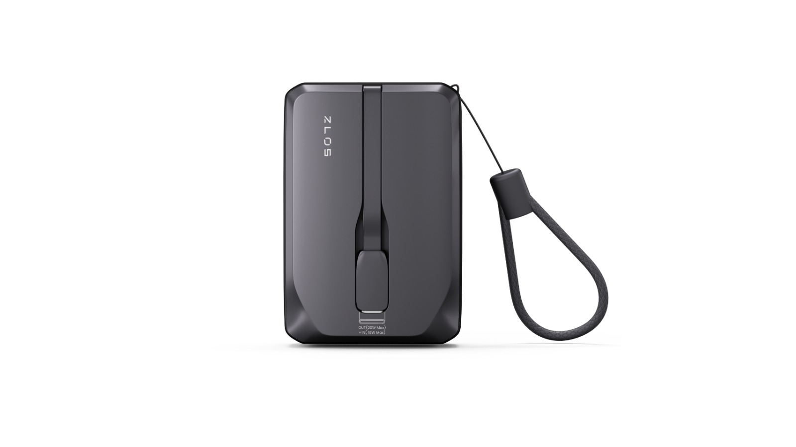 Zlos 10000mAh MINI Power Bank with Built-in USB-C and Lightning Cable