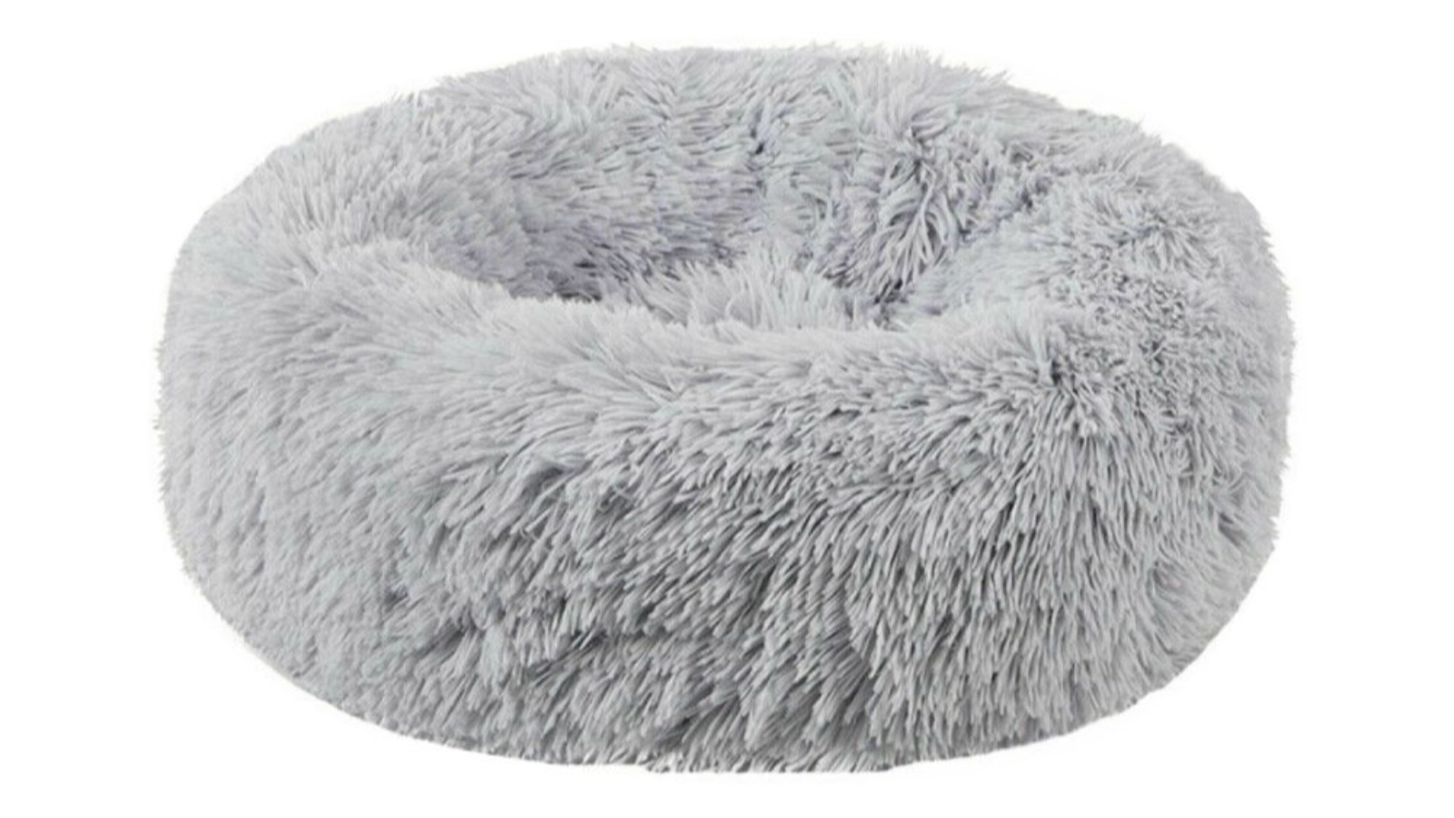 Living Today Grey Plush Donut Faux Fur Calming Pet Nest - Medium