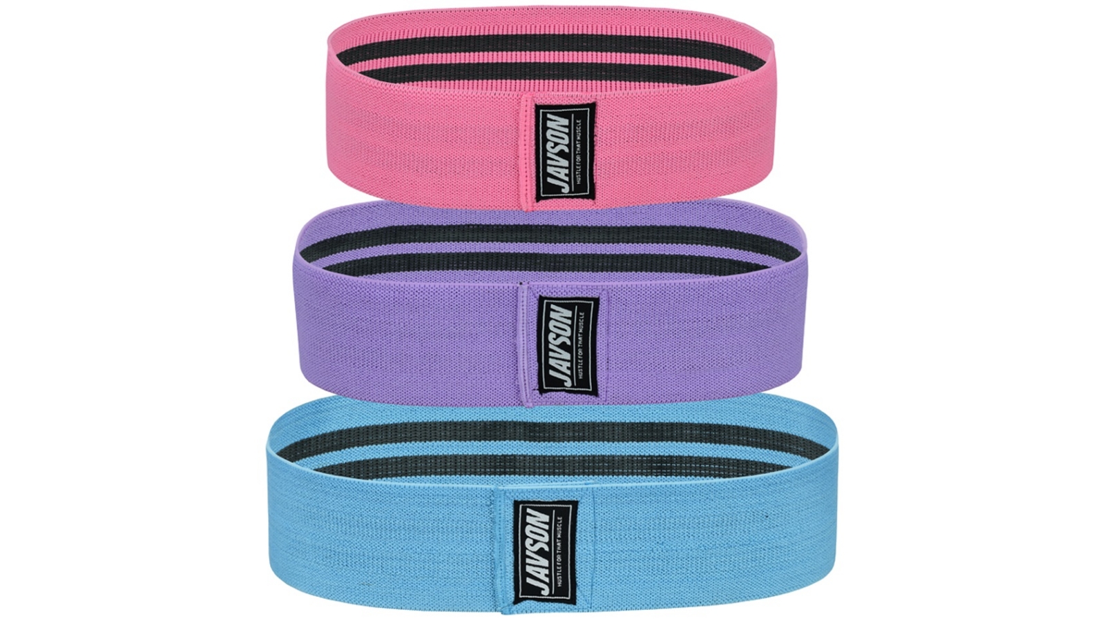 Javson 3 Size Pack Fabric Resistance Bands Booty Bands Non-Slip 