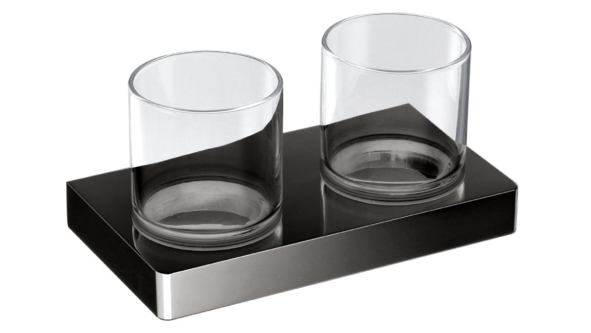 Arcisan Zara Matte Black Double Glass Holder