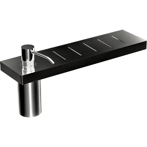 Arcisan Zara Matte Black Shelf with Soap Dispenser