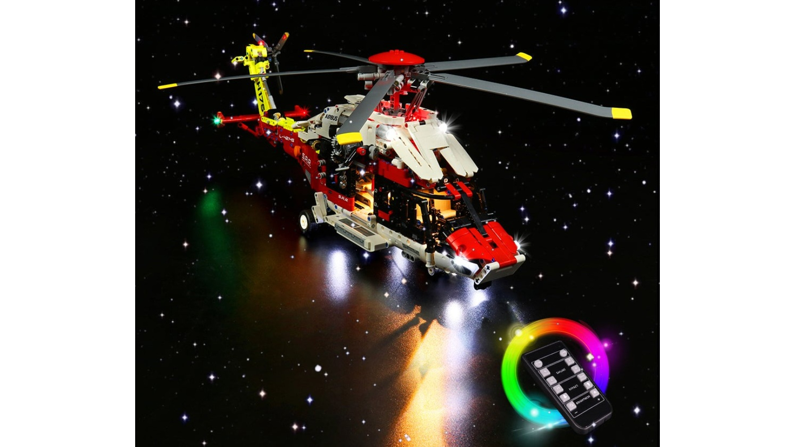 Brick Shine Light Kit for Lego Airbus H175 Rescue Helicopter 42145 Remote Version