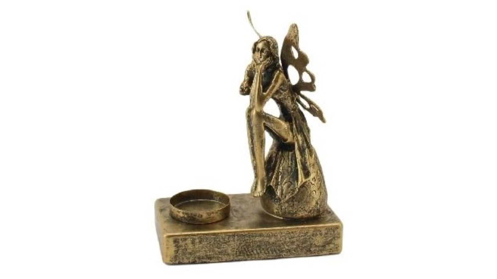 Willow and Silk Antique Fairy Tealight Candleholder - Gold