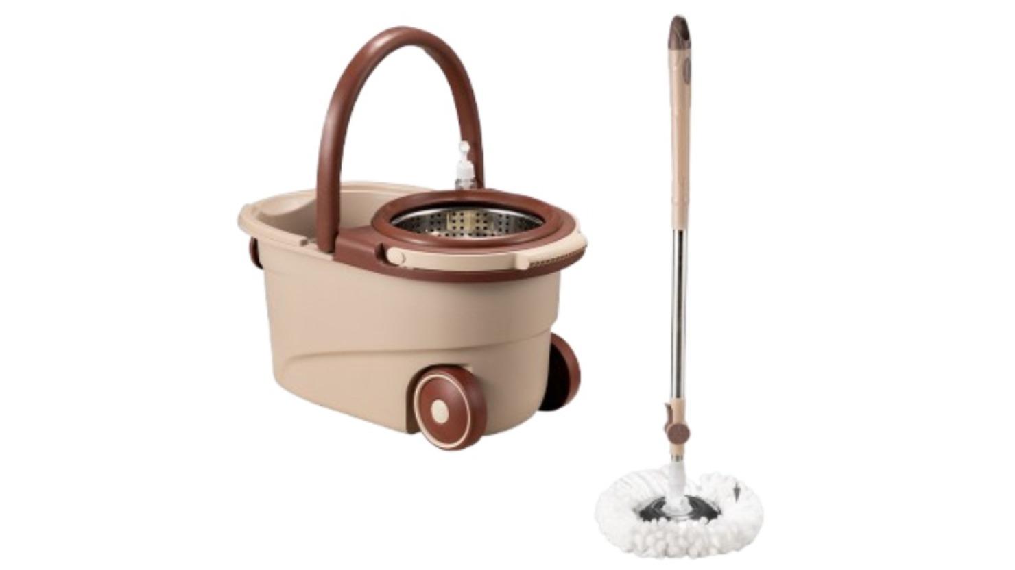 Zuni Spin Floor Mop Bucket Set - Khaki