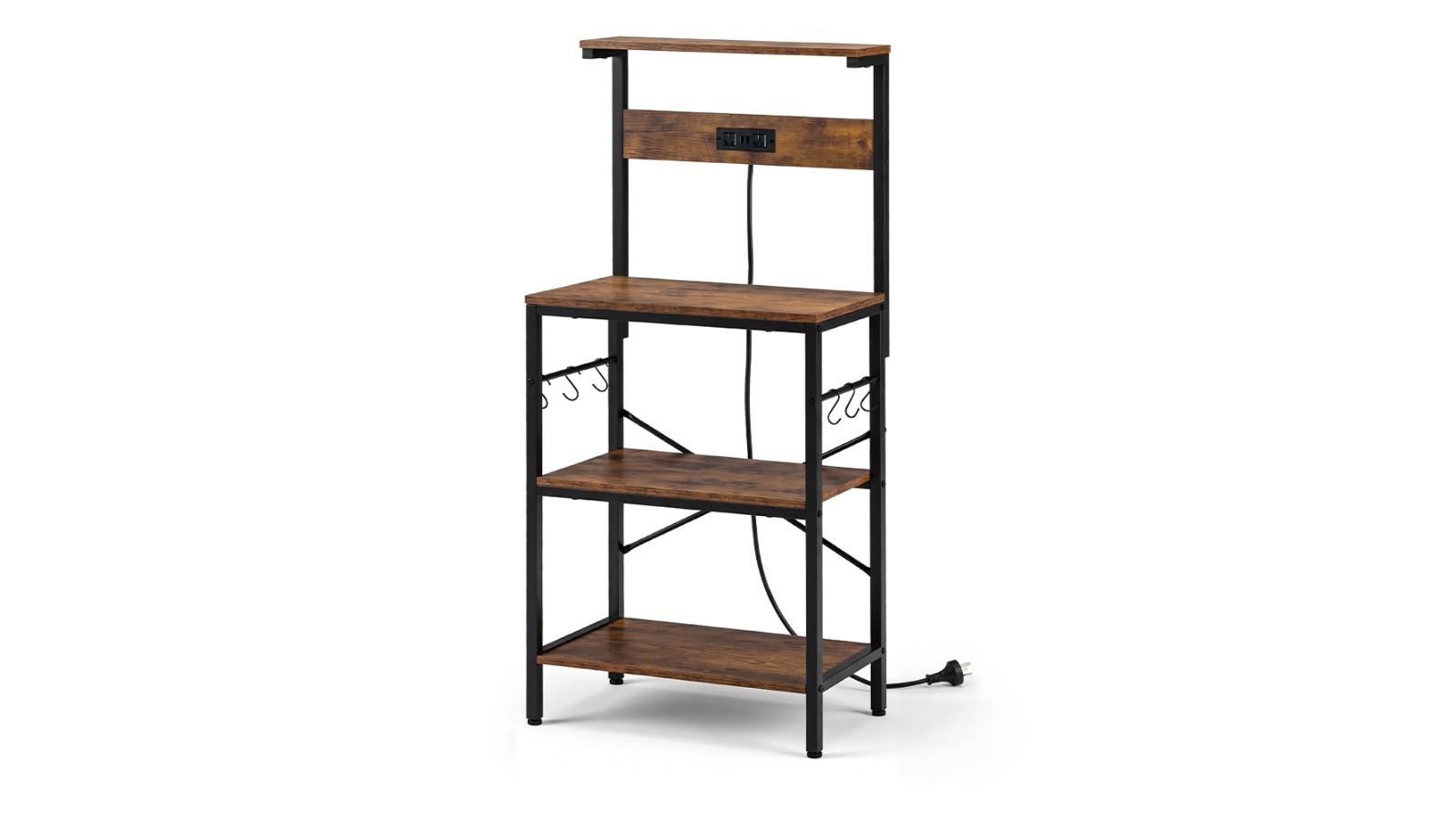 Zuni Bakers Rack with Power Outlet - Brown