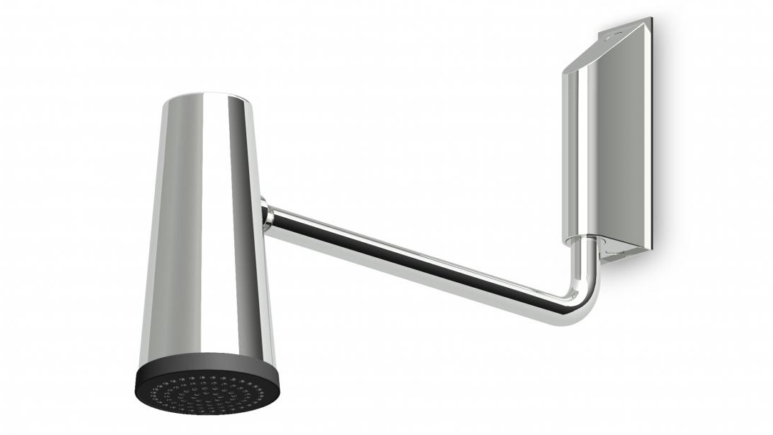Zucchetti Closer Wall-Mounted Shower Head on Adjustable Arm - Black