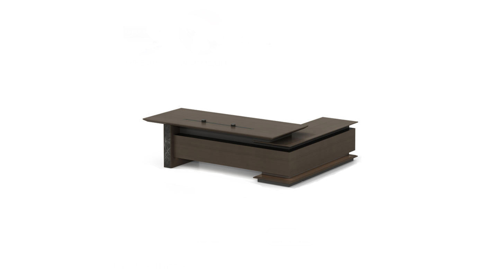 DreasyTech Gold Coffee/Dark Grey Zeus Left Return Executive Office Desk - 200cm