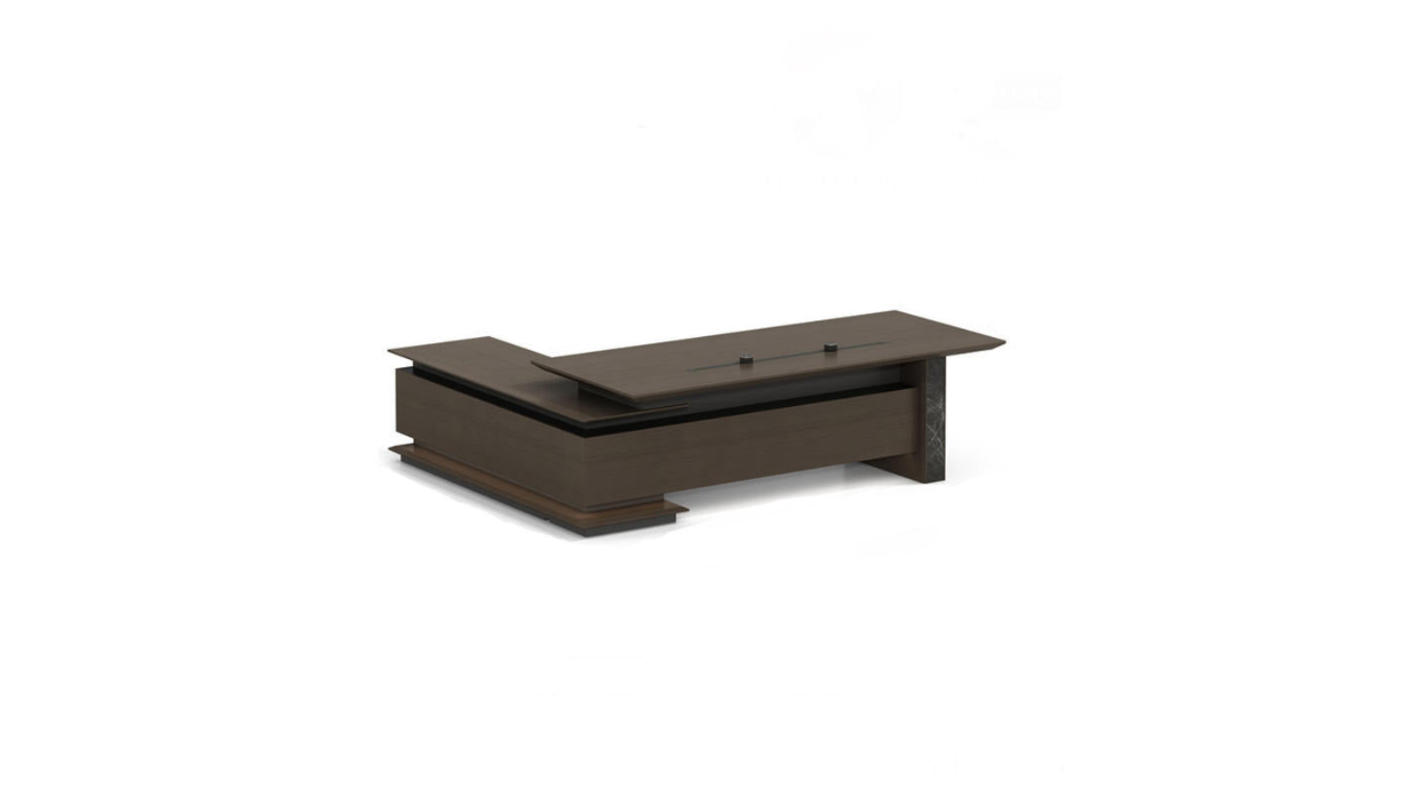 DreasyTech Gold Coffee/Dark Grey Zeus Right Return Executive Office Desk