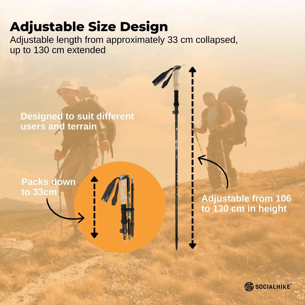 Social Hike Lightweight Trekking Pole 2 Set
