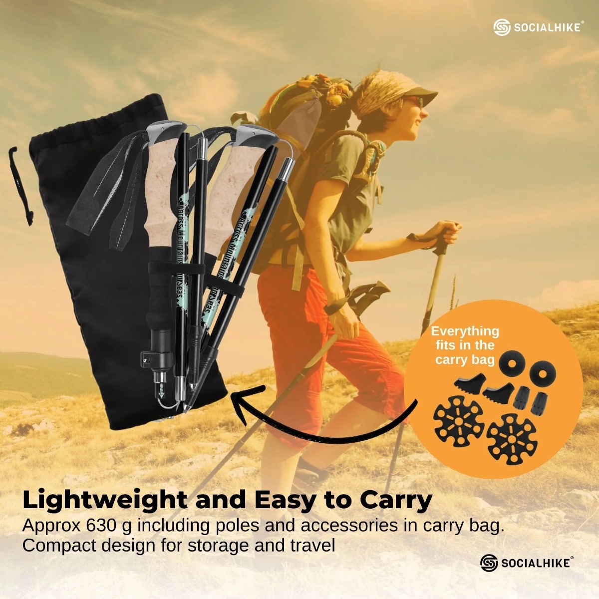 Social Hike Lightweight Trekking Pole 2 Set