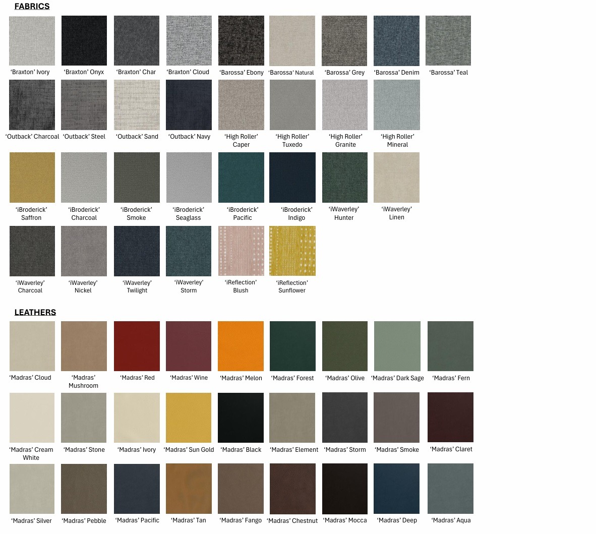 Swatch Colours