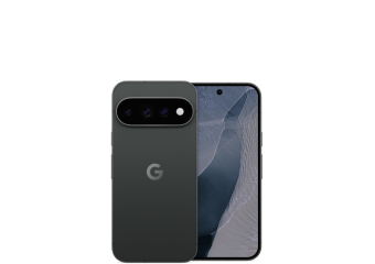 Google Pixel 11 Pro in Canyon grey showing front display and camera bar 