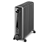 Freestanding black oil column heater on wheels