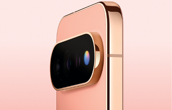 Close-up of Google Pixel 11 Pro camera system in gold showing triple lens setup