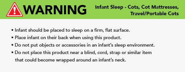 Infant sleep warning label