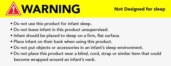 Not designed for sleep label