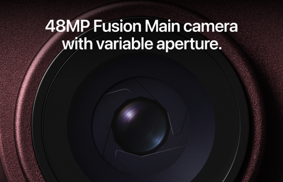 Close-up of the iPhone 18 Pro 48MP Fusion Main camera with variable aperture 
