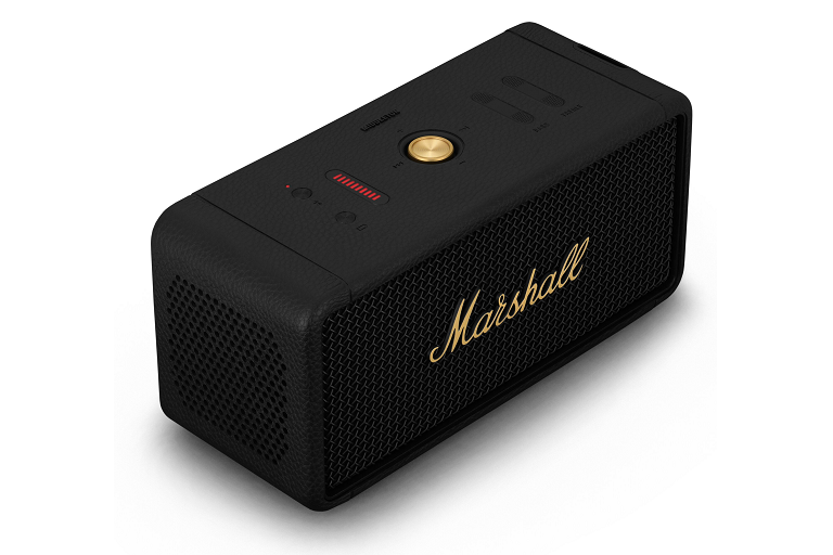 Marshall Middleton Bluetooth Speaker - Black and Brass | Harvey Norman