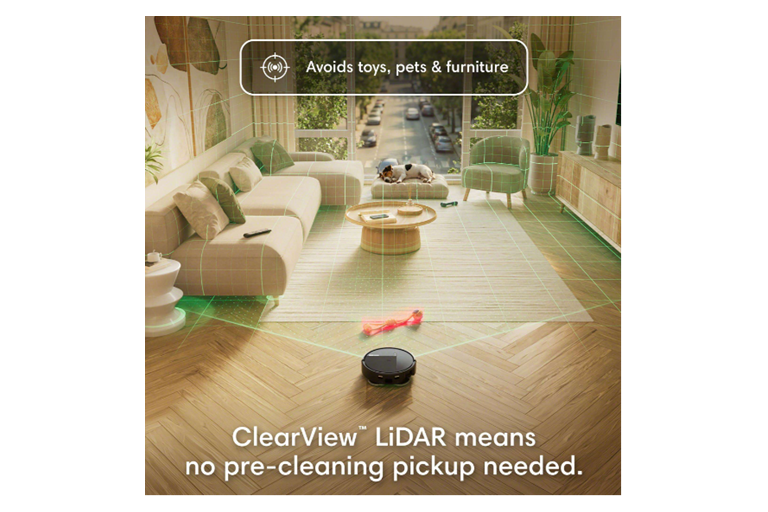  ClearView LiDAR means no pre-cleaning pickup needed. 