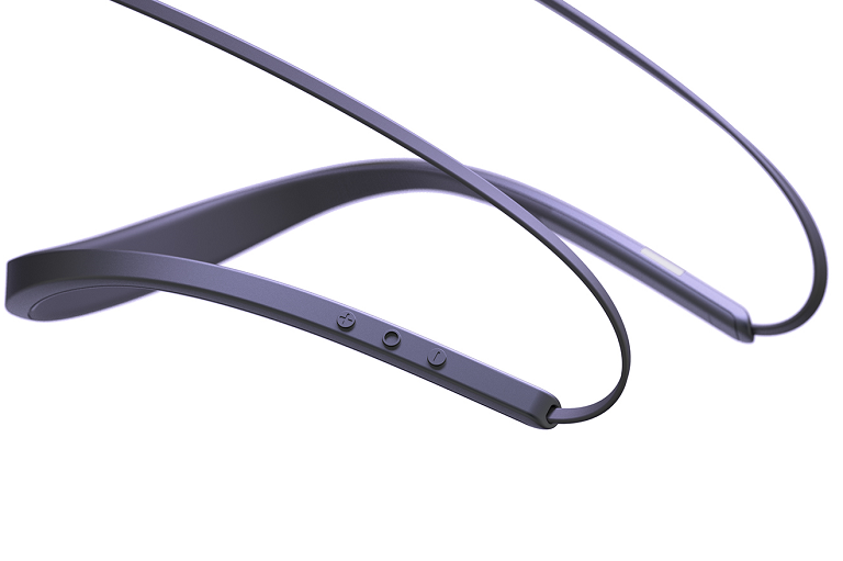 Close up of the Jabra headphones' control buttons