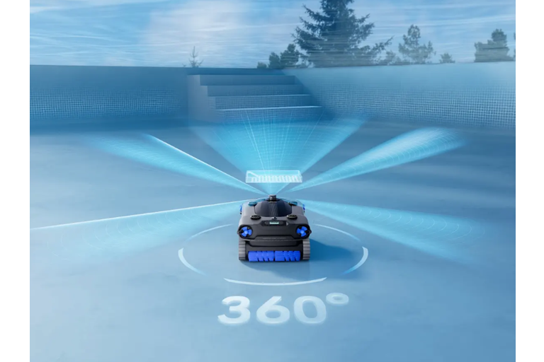  360° AquaScan™ Maps and Cleans Every Corner 