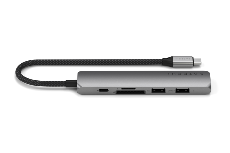 Satechi 6-in-1 USB-C Slim Multiport Adapter - Space Grey | Harvey